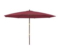 vidaXL Parasol avec mât en bois rouge bordeaux 400x273 cm