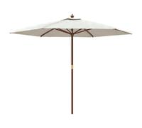 vidaXL Parasol avec mât en bois sable 299x240 cm