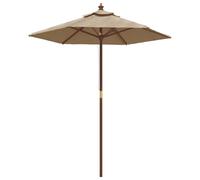 vidaXL Parasol avec mât en bois Taupe 196x231 cm