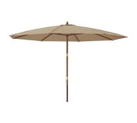 vidaXL Parasol avec mât en bois Taupe 400x273 cm