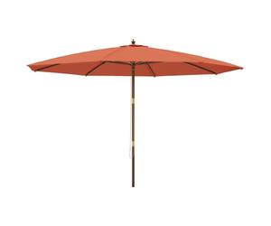 vidaXL Parasol avec mât en bois Terracota 400x273 cm
