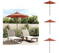 vidaXL Parasol avec mât en bois Terracotta 196x231 cm - Parasols et protections solaires