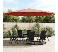 vidaXL Parasol avec Mât en Bois Terracotta