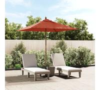 VidaXL Parasol avec mât en bois - Terre cuite