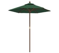 vidaXL Parasol avec mât en bois vert 196x231 cm