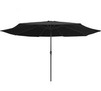 vidaXL Parasol avec mât métallique 390 cm noir