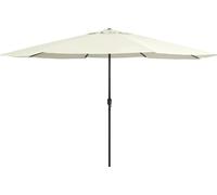 vidaXL Parasol avec mât métallique 390 cm blanc sable