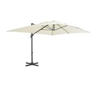 vidaXL Parasol avec pied de parasol portable sable blanc