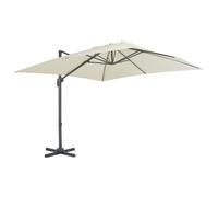 vidaXL Parasol avec pied de parasol portable sable blanc