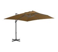 vidaXL Parasol avec pied de parasol portable Taupe