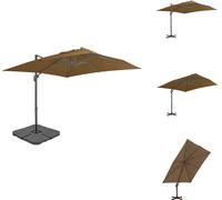 vidaXL Parasol avec pied Taupe - Parasols & ombrelles