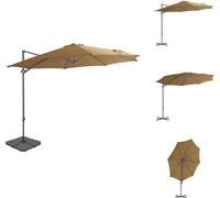 vidaXL Parasol avec pied Taupe - Parasols & ombrelles