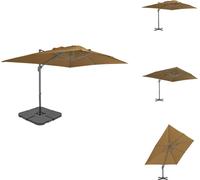 vidaXL Parasol avec pied Taupe - Parasols & ombrelles