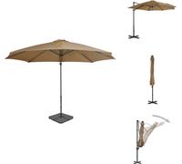vidaXL Parasol avec pied Taupe - Parasols & ombrelles