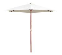 vidaXL Parasol 270×270 cm mât en bois blanc crème