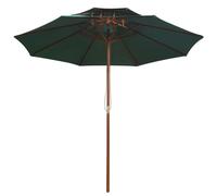vidaXL Parasol avec ventilation 270x270 cm Mât en bois vert