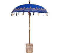 vidaXL Parasol balinais avec socle Bleu 185 x 185 x 260 cm