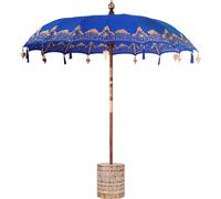 vidaXL Parasol balinais avec socle Bleu 215 x 215 x 260 cm