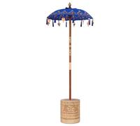 vidaXL Parasol balinais avec socle bleu 95 x 95 x 260 cm