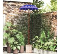 vidaXL Parasol balinais avec socle bleu 95 x 95 x 260 cm