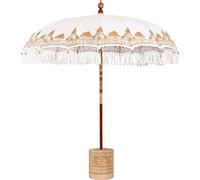 vidaXL Parasol balinais avec socle Crème 215 x 215 x 260 cm
