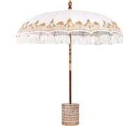 vidaXL Parasol balinais avec socle Crème 215 x 215 x 260 cm