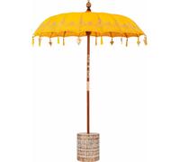 vidaXL Parasol balinais avec socle jaune 185 x 185 x 260 cm