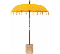 vidaXL Parasol balinais avec socle jaune 185 x 185 x 260 cm