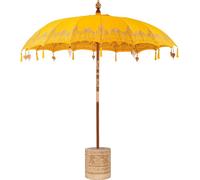 vidaXL Parasol balinais avec socle jaune 215 x 215 x 260 cm