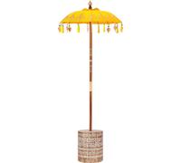 vidaXL Parasol balinais avec socle jaune 95 x 95 x 260 cm