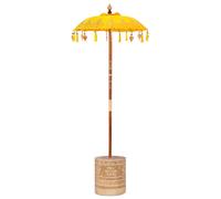 vidaXL Parasol balinais avec socle jaune 95 x 95 x 260 cm