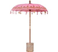 vidaXL Parasol balinais avec socle rose 185 x 185 x 260 cm