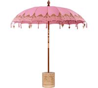 vidaXL Parasol balinais avec socle Rose 215 x 215 x 260 cm