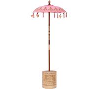 vidaXL Parasol balinais avec socle Rose 95 x 95 x 260 cm