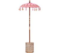 vidaXL Parasol balinais avec socle Rose 95 x 95 x 260 cm