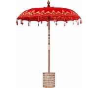vidaXL Parasol balinais avec socle rouge 185 x 185 x 260 cm