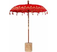 vidaXL Parasol balinais avec socle rouge 185 x 185 x 260 cm