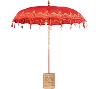 vidaXL Parasol balinais avec socle Rouge 215 x 215 x 260 cm