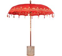 vidaXL Parasol balinais avec socle Rouge 215 x 215 x 260 cm