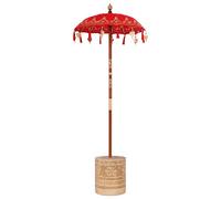 vidaXL Parasol balinais avec socle rouge 95 x 95 x 260 cm