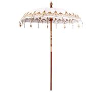 Parasol balinais en coton - vidaXL - Crème - 185x185x260 cm - Toile en coton - Poteau en bois massif