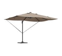 vidaXL Parasol Cantilever Roma avec LED Taupe 352x251x265 cm Aluminium