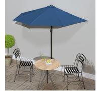 vidaXL Parasol de balcon Mât en aluminium bleu 270x144x222cm semi-circulaire