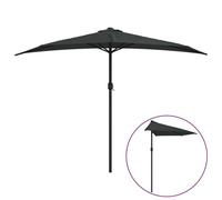 vidaXL Parasol de balcon avec mât en aluminium Noir 300x150x253cm Demi Noir