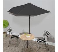 vidaXL Parasol de Balcon avec Mât en Aluminium Parasol de Patio Jardin Terrasse Anti-UV Anti-décoloration Extérieur Noir 312500 Noir G