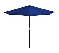 vidaXL Parasol de Balcon avec Mât en Aluminium Parasol de Patio Jardin Terrasse Anti-UV Anti-décoloration Extérieur Bleu 270x144x222 cm Demi