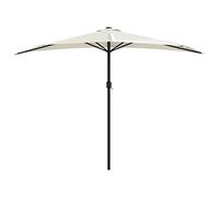 Parasol de balcon avec mât en aluminium Sable 300x155 cm Demi