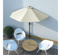 Vidaxl Parasol De Balcon Avec Mât En Aluminium Sable 270x144 Cm Demi