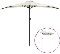 vidaXL Parasol de balcon avec mât en aluminium sable 300x155 cm semi-circulaire