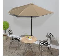 Vidaxl Parasol De Balcon Avec Mât En Aluminium Taupe 270x135 Cm Demi Gris